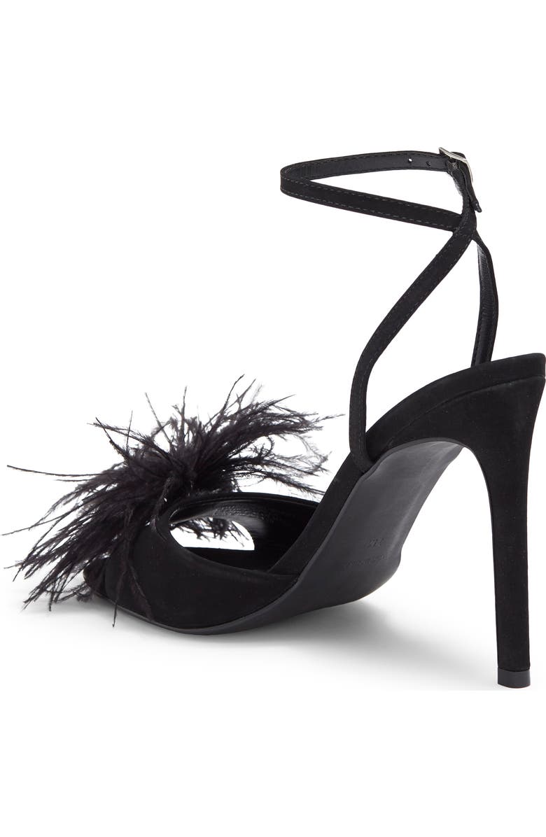 Steve Madden Crush Feather Stiletto Sandal, Alternate, color,