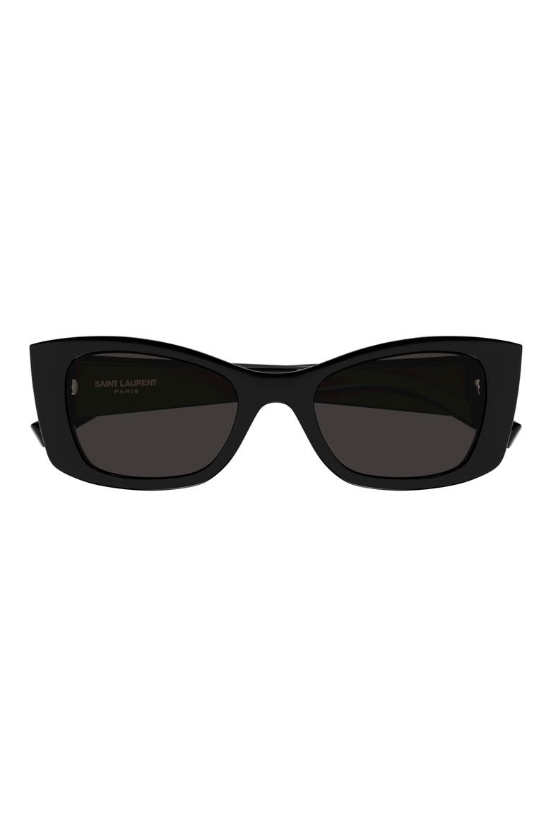 52mm Cat Eye Sunglasses, Main, color, BLACK