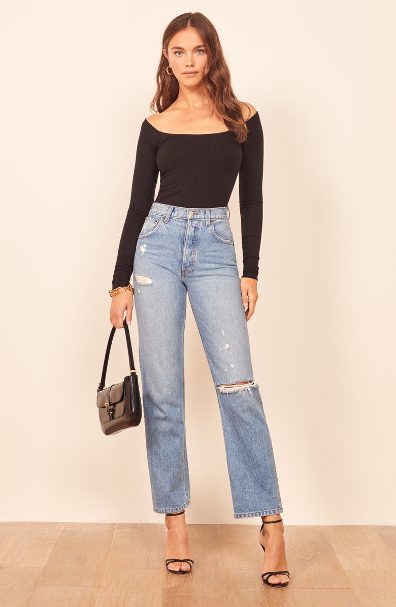 Reformation Nala Long Sleeve Rib Tee, Alternate, color, 