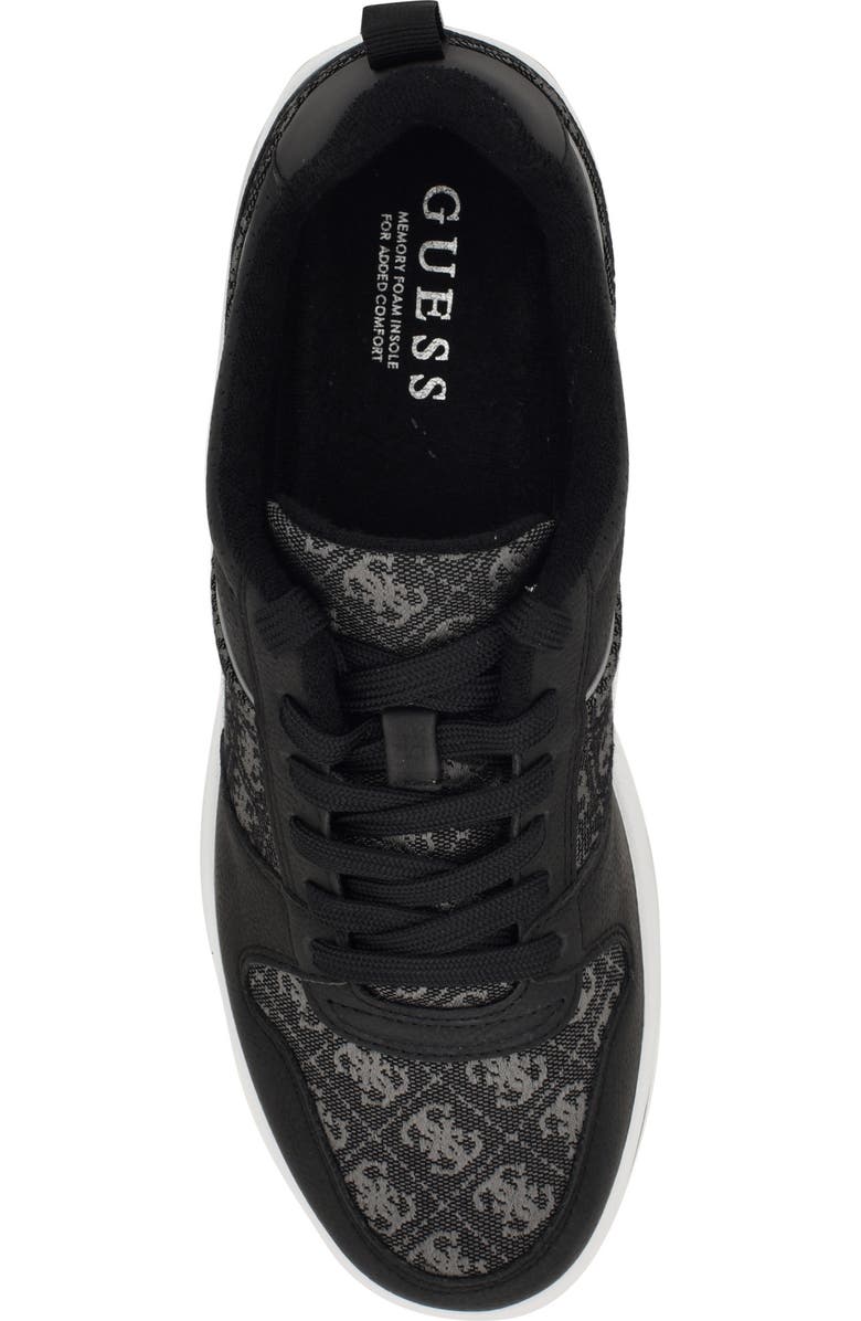 GUESS Tyron Monogram Sneaker, Alternate, color, Black/Silver Logo