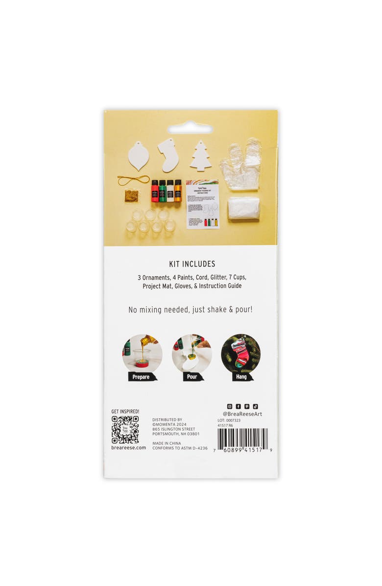 Brea Reese Acrylic Paint Pouring Kit Ornaments, Alternate, color, 