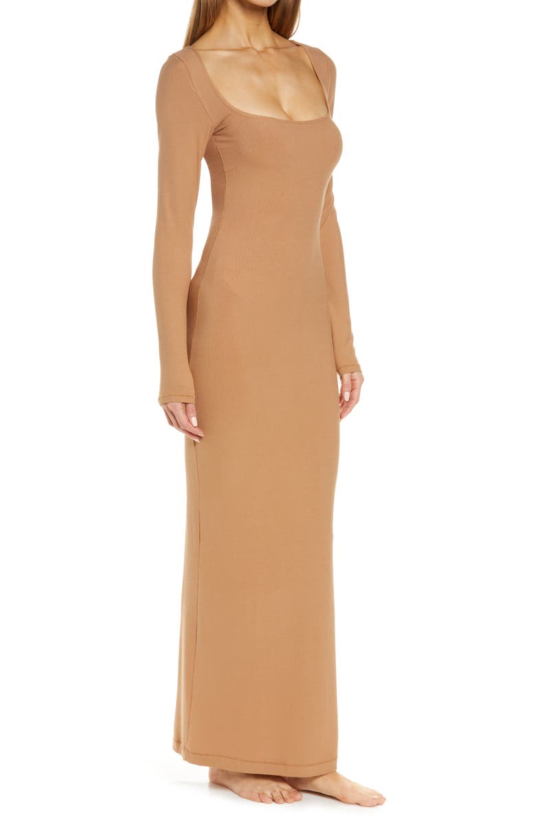 SKIMS Soft Lounge Long Sleeve Dress, Alternate, color, Camel