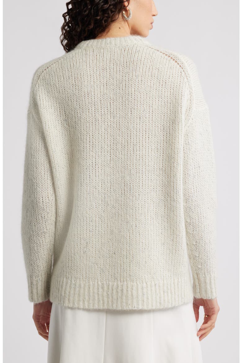 Metallic Crewneck Sweater, Alternate, color, IVORY METALLIC MARL