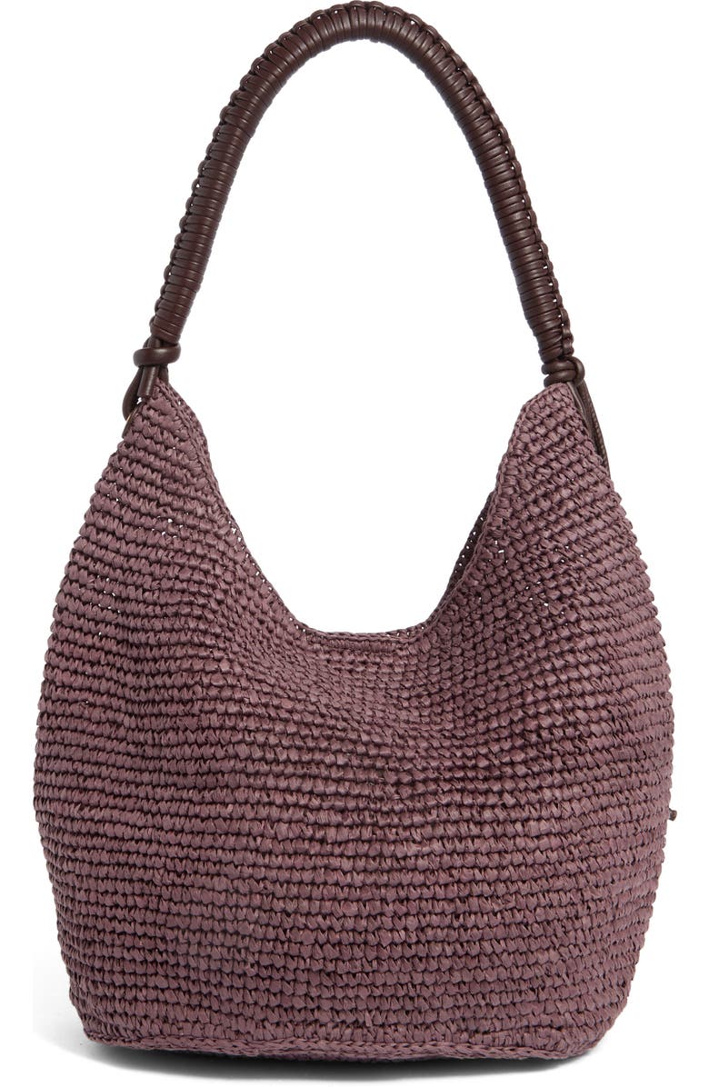 Madewell The Camren Straw Bag, Alternate, color, Chocolate Raisin