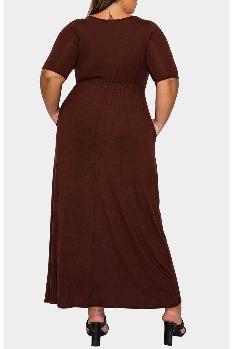Eva Jersey Maxi Dress, Alternate, color, BROWN