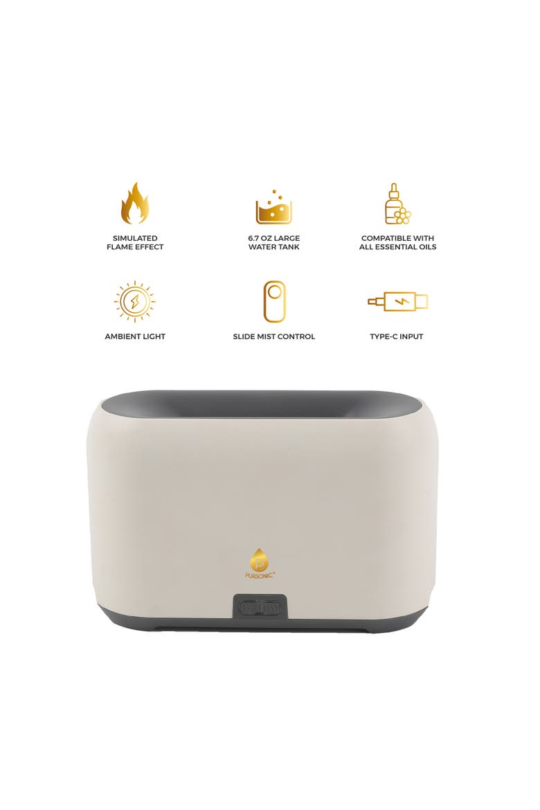 FlameGlow Diffuser, Oils & 360° Speaker, Alternate, color, Multicolor