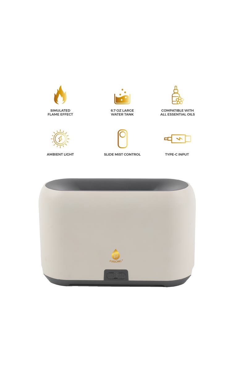 PURSONIC Essential Oil FlameGlow Aromatherapy Diffuser, Alternate, color, White