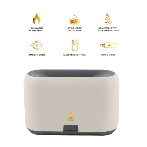 FlameGlow Aromatherapy Diffuser, Pursonic 6-Pack Essential Oils & Portable 360° Hi-Res Wireless Speaker