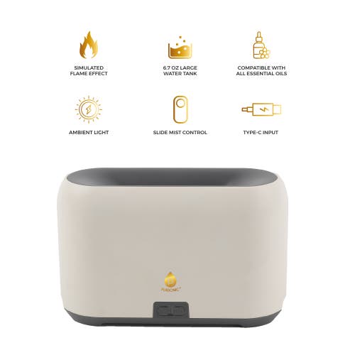 Pursonic 2-in-1 Ambient Flame Lantern Speaker & Flameglow Aromatherapy Diffuser In Multicolor