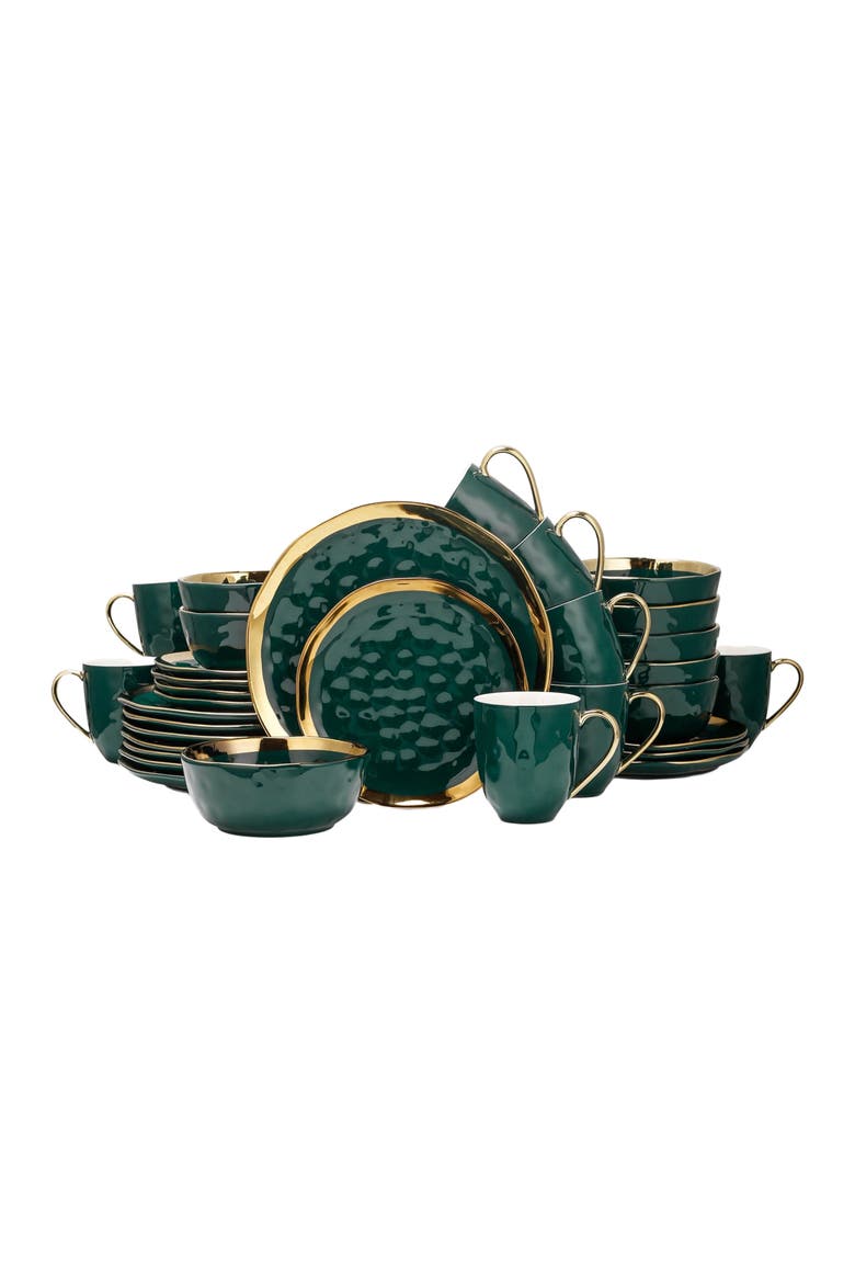 Florian Porcelain 16-Piece Dinnerware Set, Alternate, color, Green