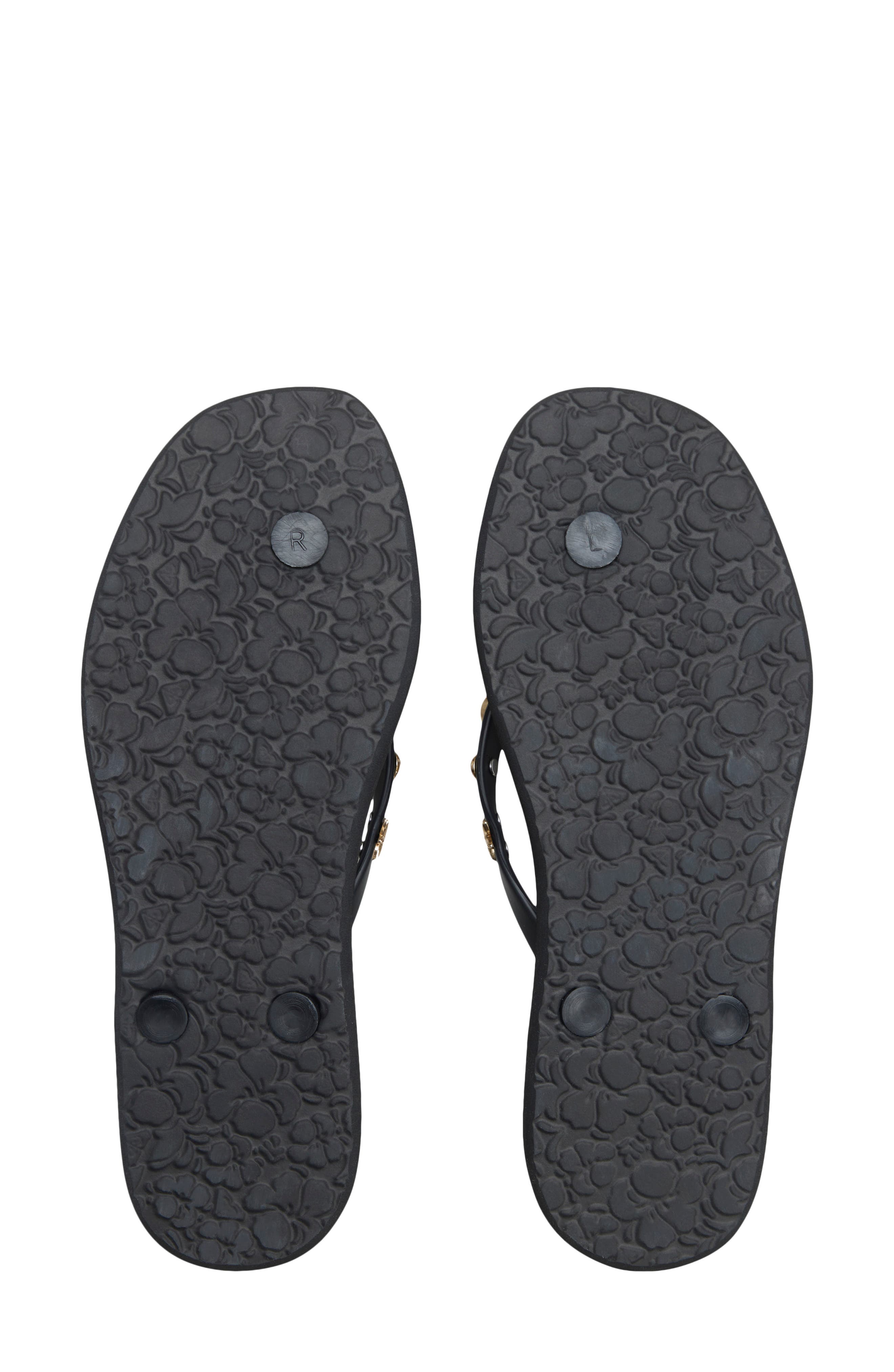 Roxy Hema Shell Stud Flip Flop, Alternate, color, Black