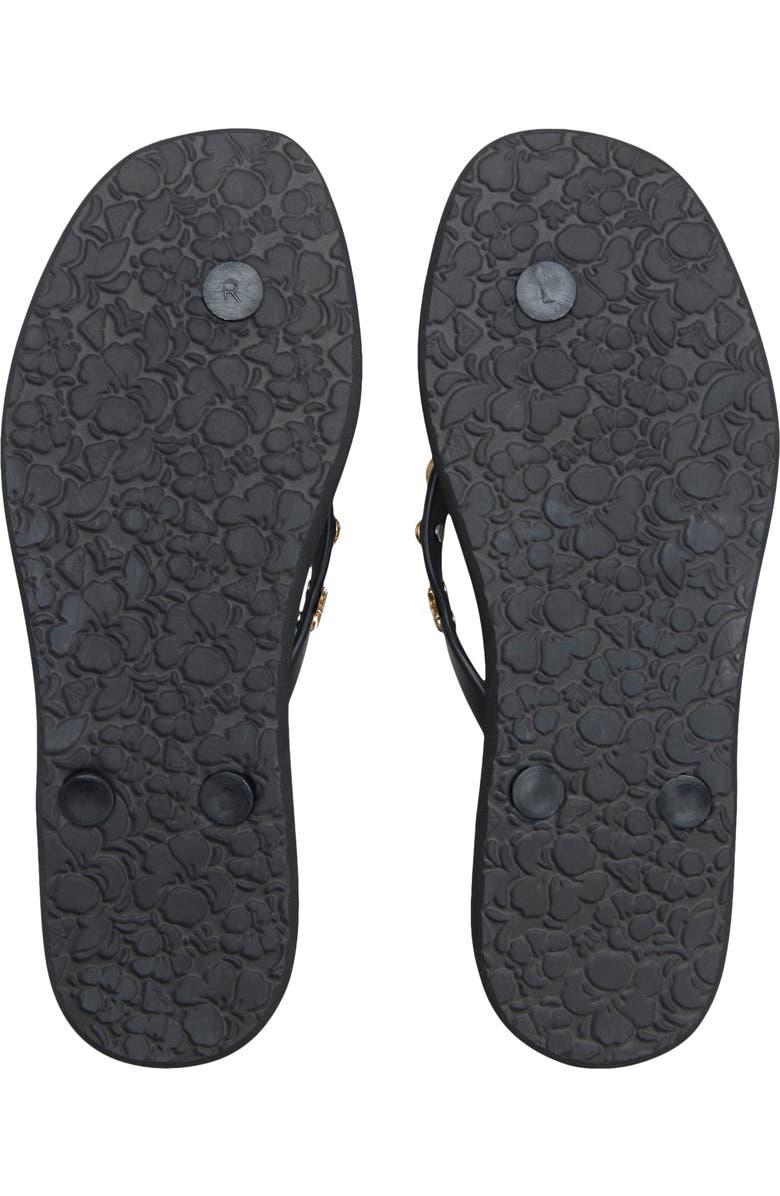 Roxy Hema Shell Stud Flip Flop, Alternate, color, Black