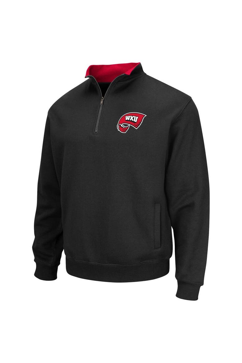 Men's Colosseum Black Western Kentucky Hilltoppers Tortugas Quarter-Zip Sweatshirt, Alternate, color, Black