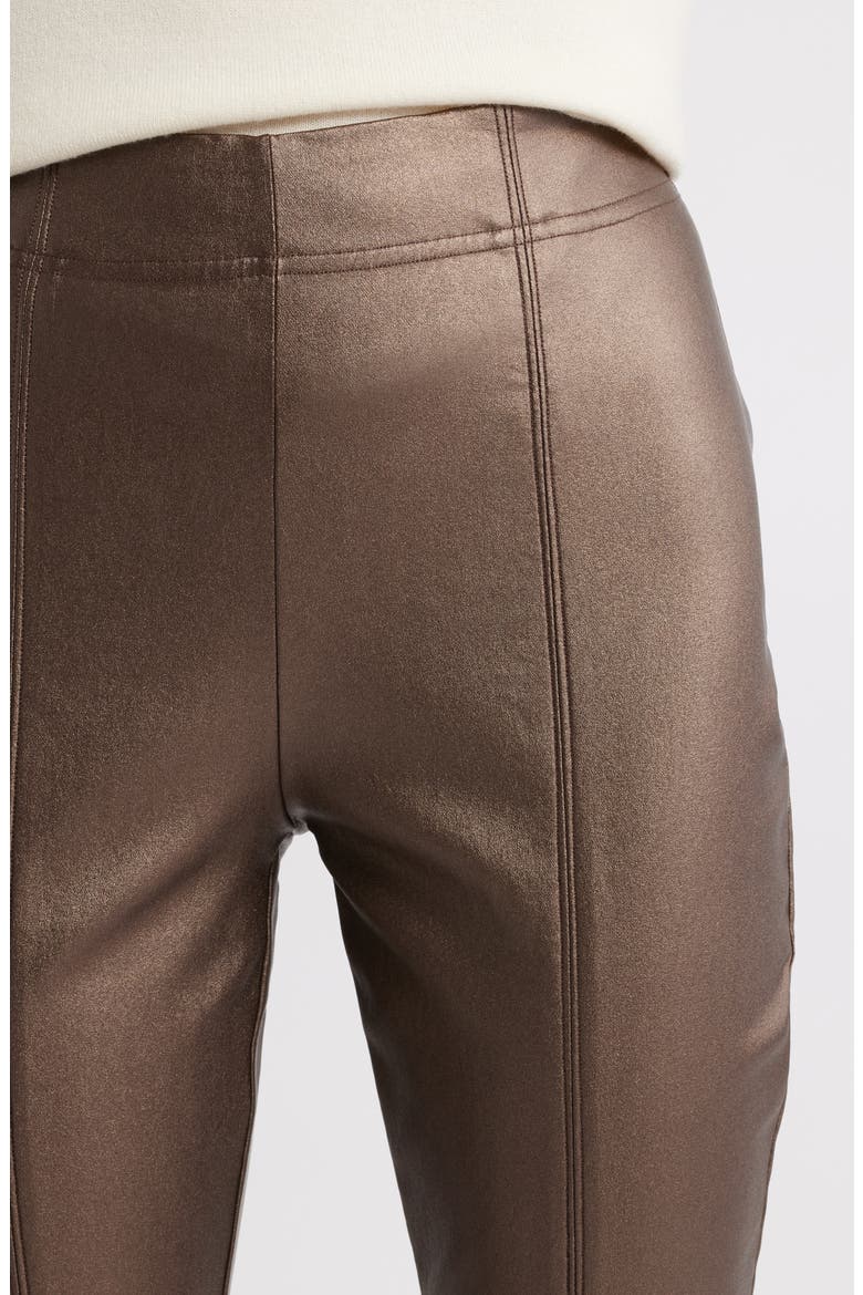Coated High Waist Cigarette Pants, Alternate, color, BRONZE