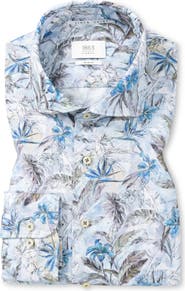 1863 by Eterna Slim Fit Print Cotton Twill Dress Shirt