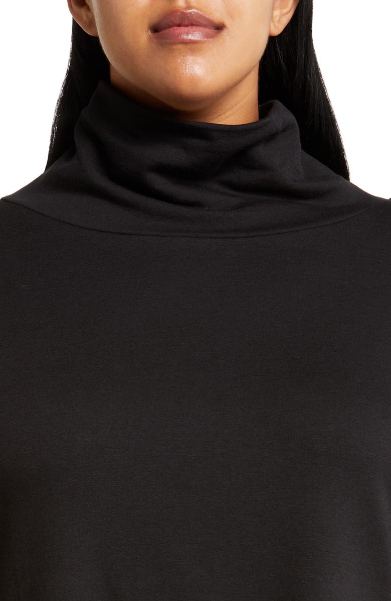 Eileen Fisher Drapey Funnel Neck Brushed Terry Tunic, Alternate, color,