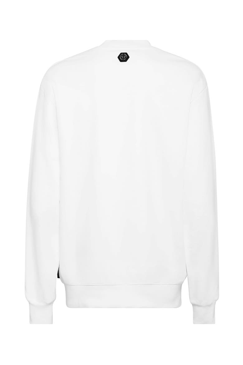 Sweatshirt Ls Skull And Plein Unisex, Alternate, color, white/black