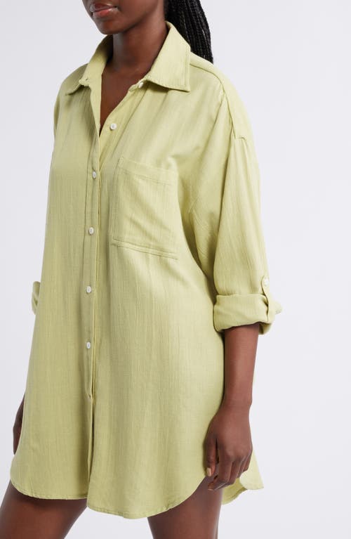 Rip Curl Premium Linen Button-up Blouse In Sage