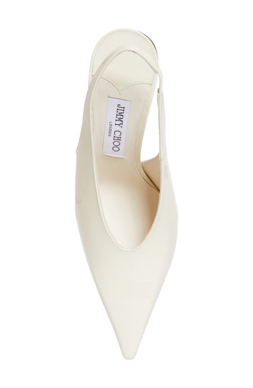 Jimmy Choo Isa Pointed Toe Slingback Pump In Latte Patent