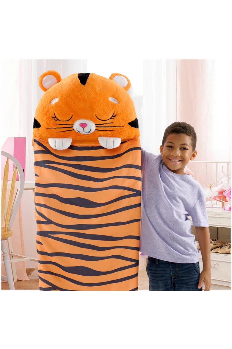 Pillow & Sleepy Sack Large Tiger Tobi, 66 inch x 30 inch, Alternate, color, Orange