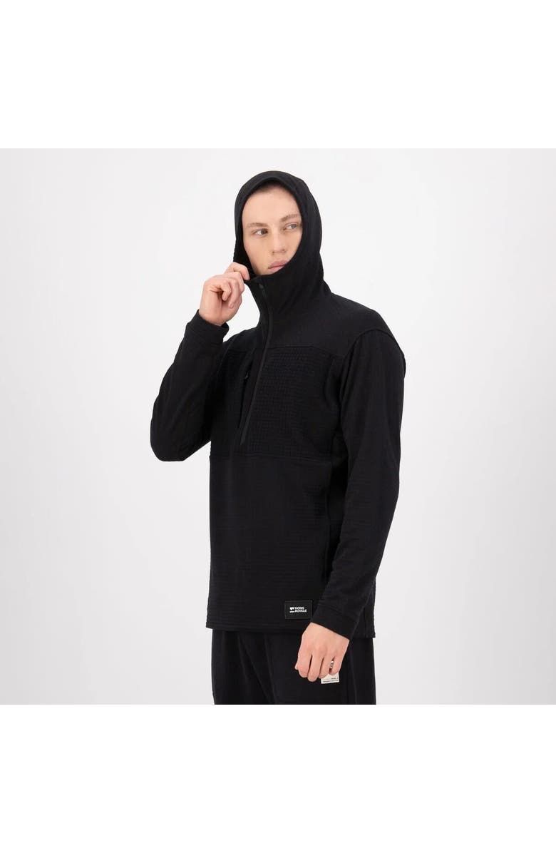 Mons Royale Offgrid Merino Fleece 1/2-Zip Long-Sleeve Top - Men's, Alternate, color, Black