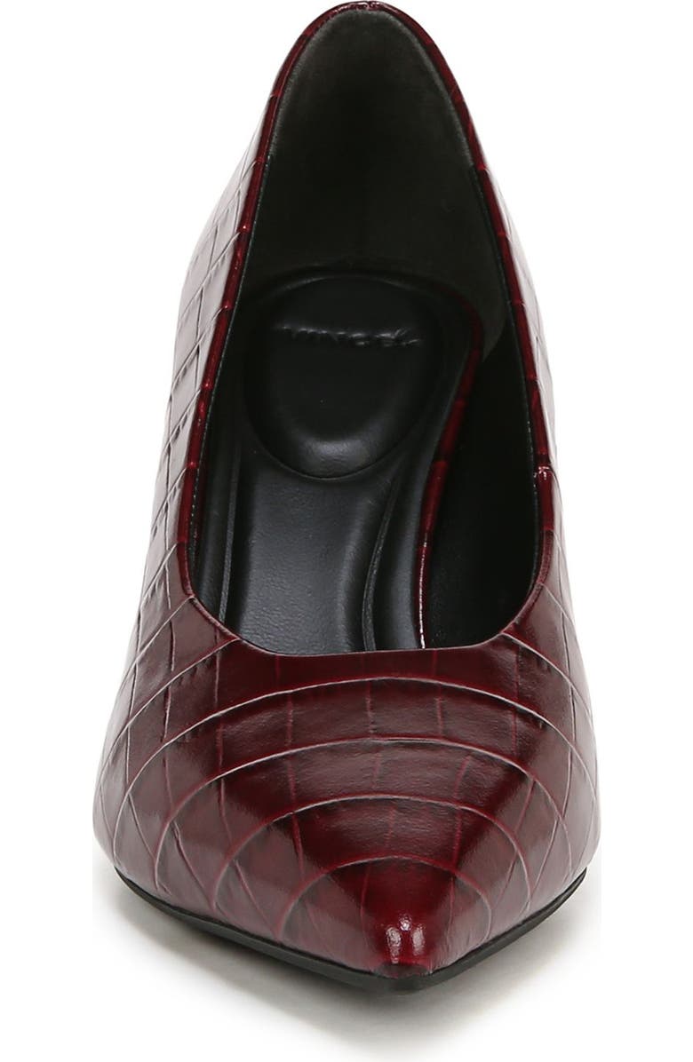 Vince Dianen Croc Embossed Pointed Toe Pump, Alternate, color, Deep Cherry