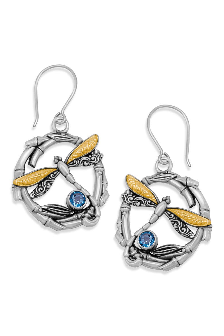 Dragonfly Drop Earrings, Main, color, BLUE