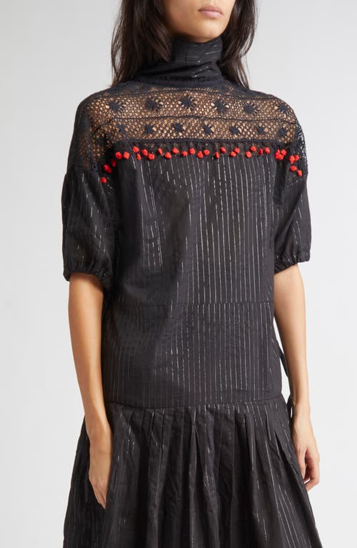 Kúr Lace Inset Drop Waist Shift Dress In Multi
