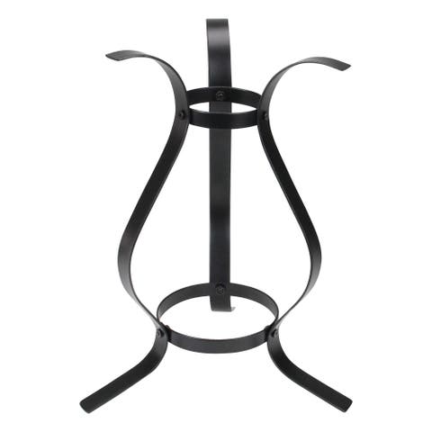 12" Black Curved Outdoor Patio Garden Gazing Ball Stand