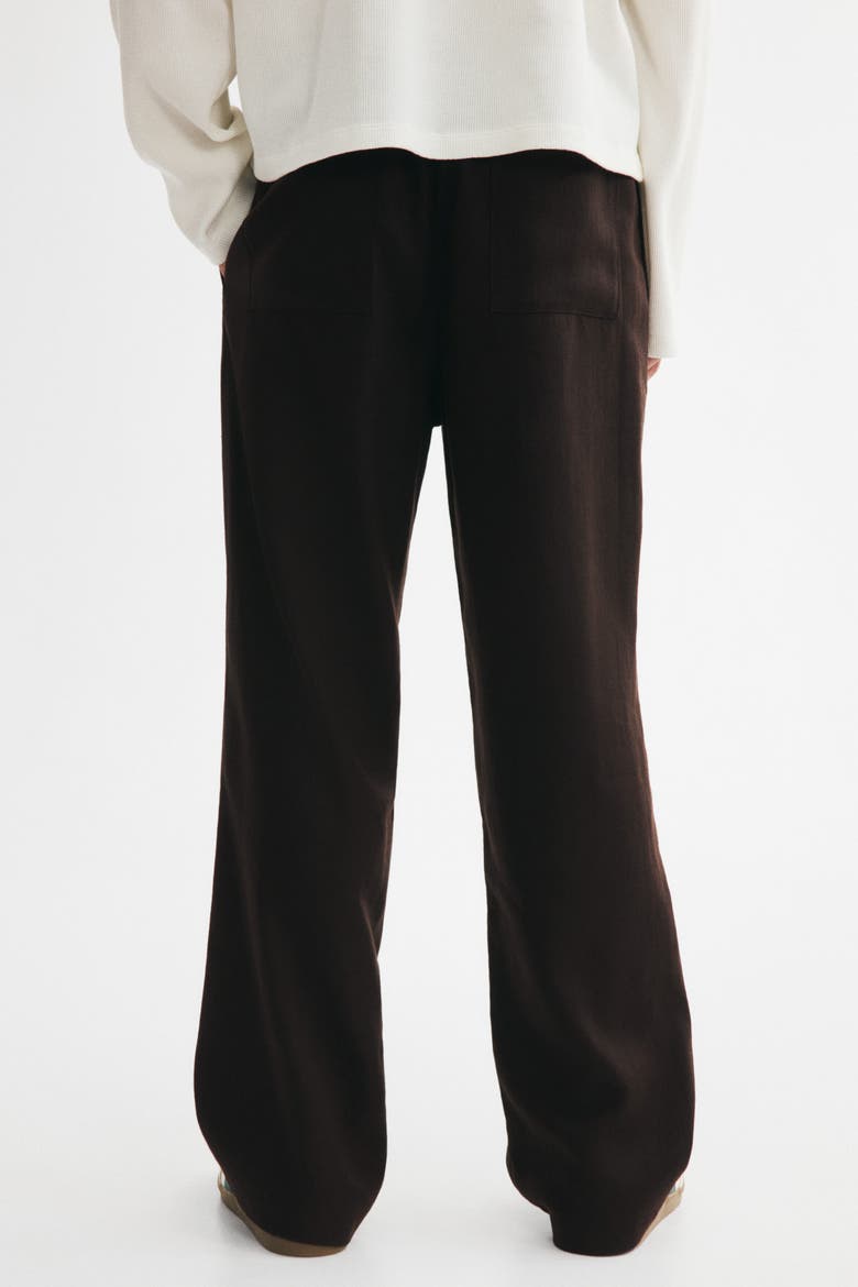 Relaxed-fit Linen-blend Pants, Alternate, color, Dark brown