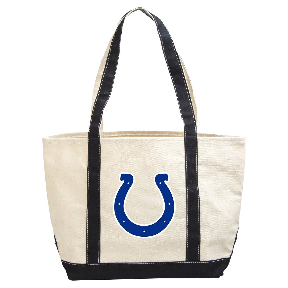 LOGO BRANDS Indianapolis Colts Canvas Tote Bag, Main, color, Cream