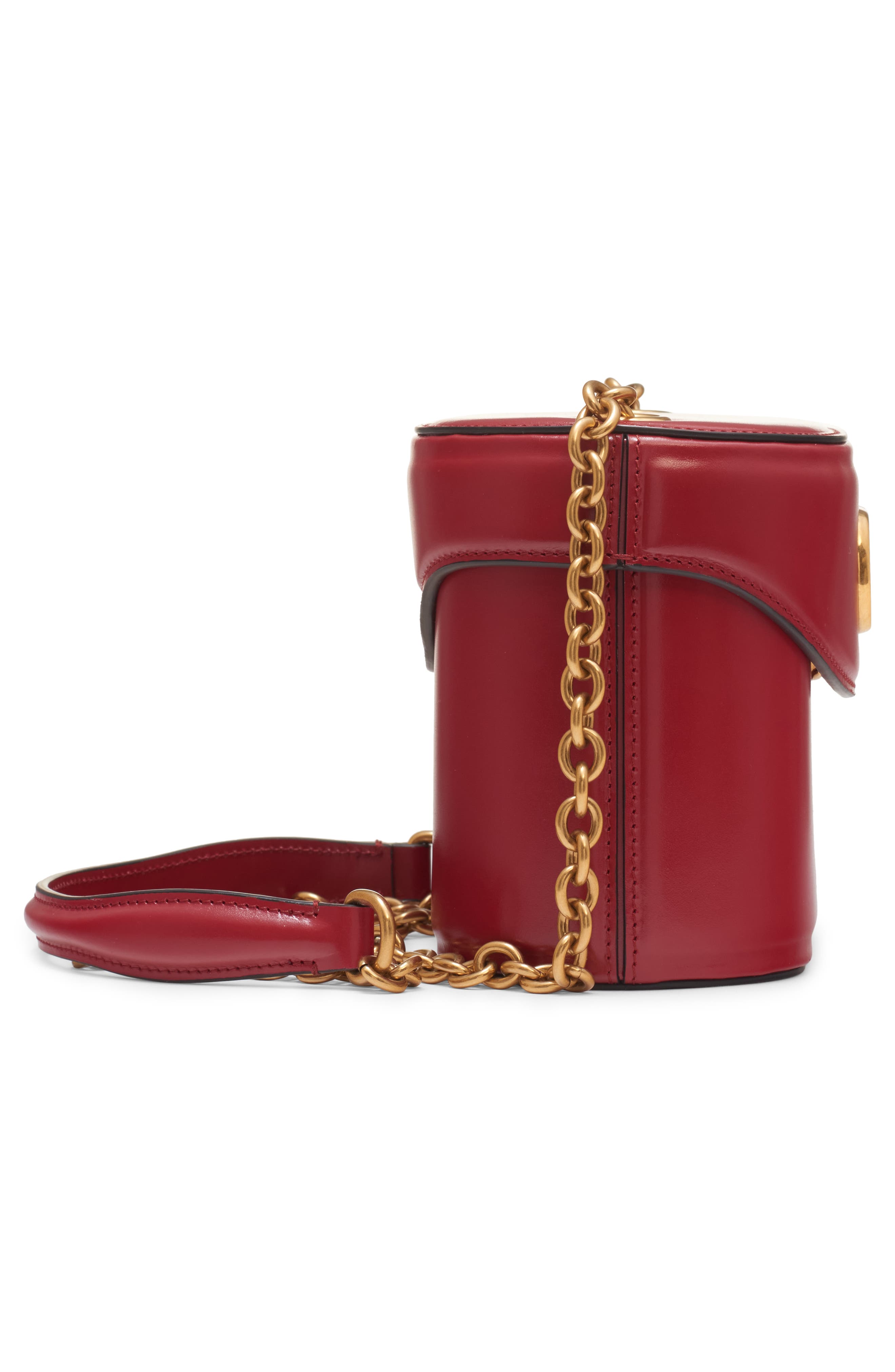 Valentino Garavani Vain Leather Vanity Bag, Alternate, color, Rosso V