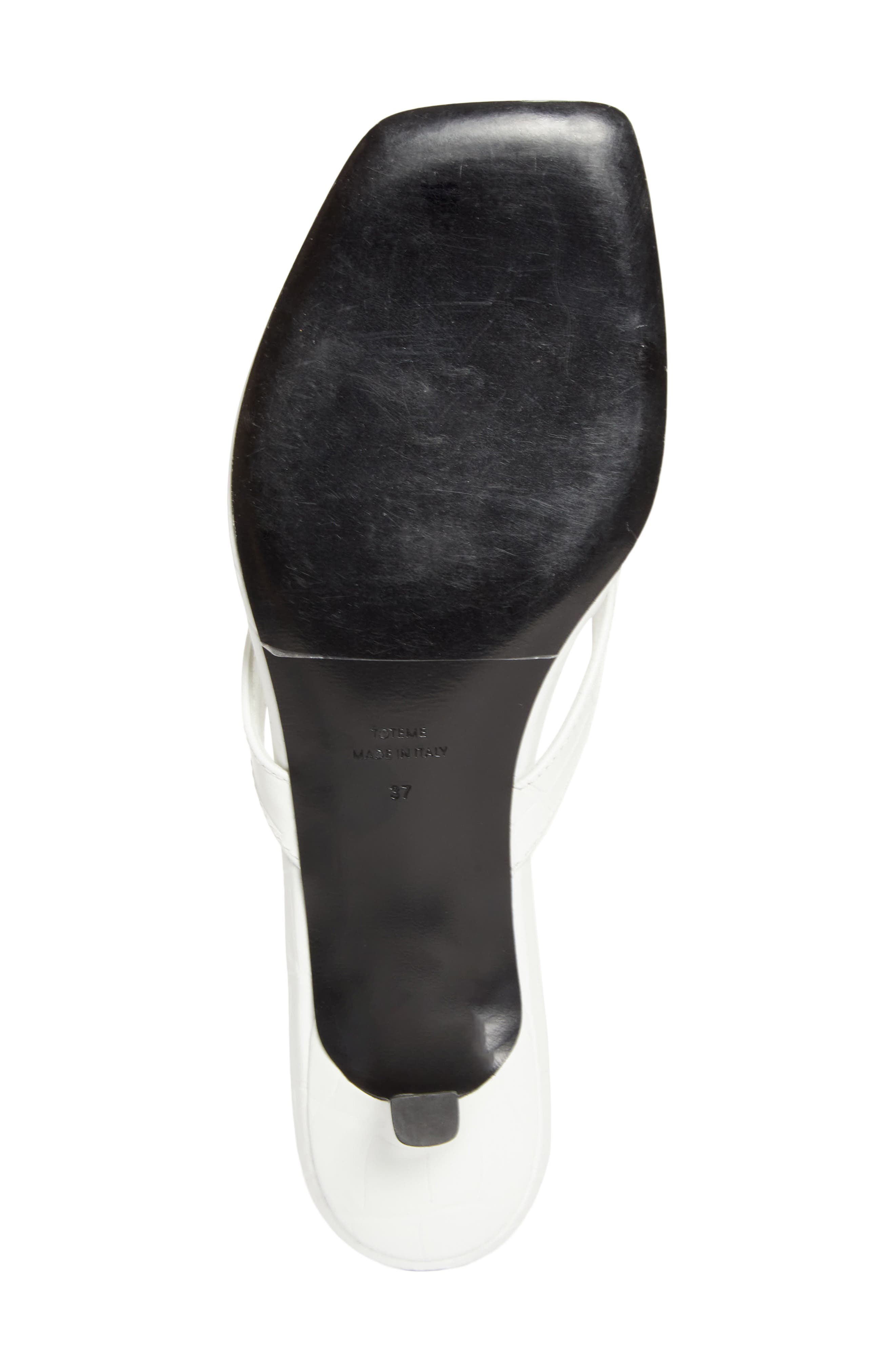 TOTEME Croc Embossed Kitten Heel Flip Flop, Alternate, color, White