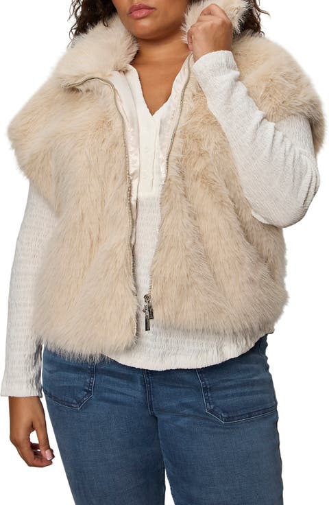 Silky Faux Fur Vest (Plus)