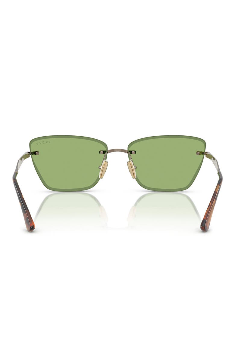 59mm Rimless Cat Eye Sunglasses, Alternate, color, LIGHT BROWN