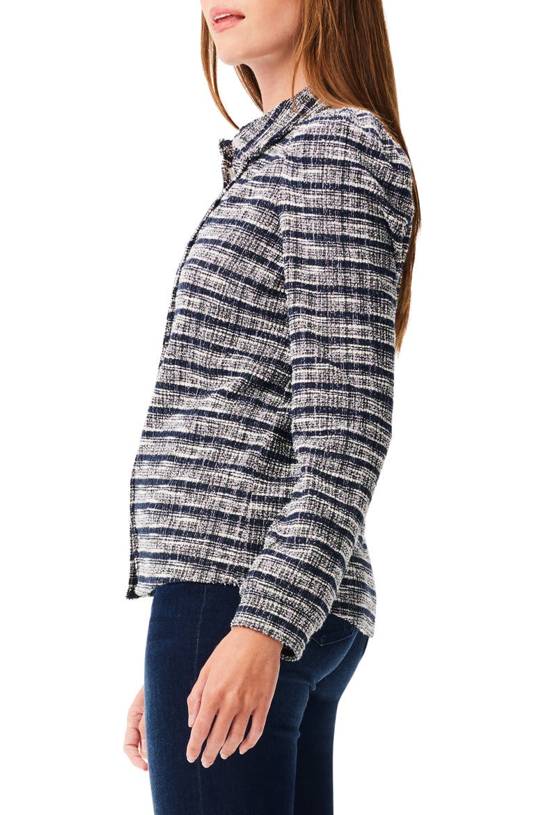 Girlfriend Plaid Knit Jacket, Alternate, color, INDIGO MULTI