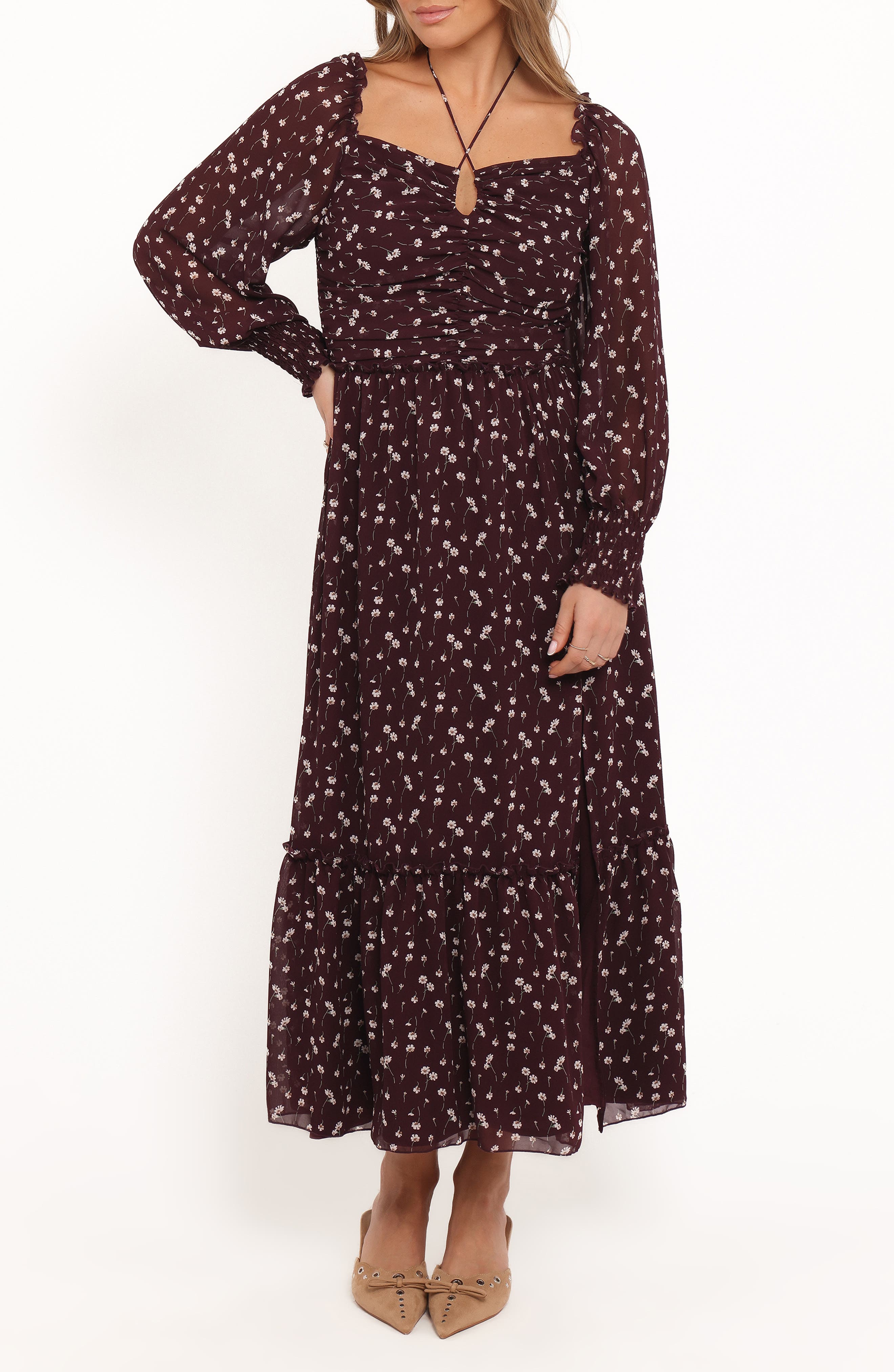 Petal & Pup Keziah Floral Long Sleeve Midi Dress