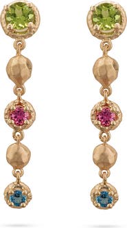 Eloise Jewelry Flore Energy Cascade Earrings Green - Pink - Blue