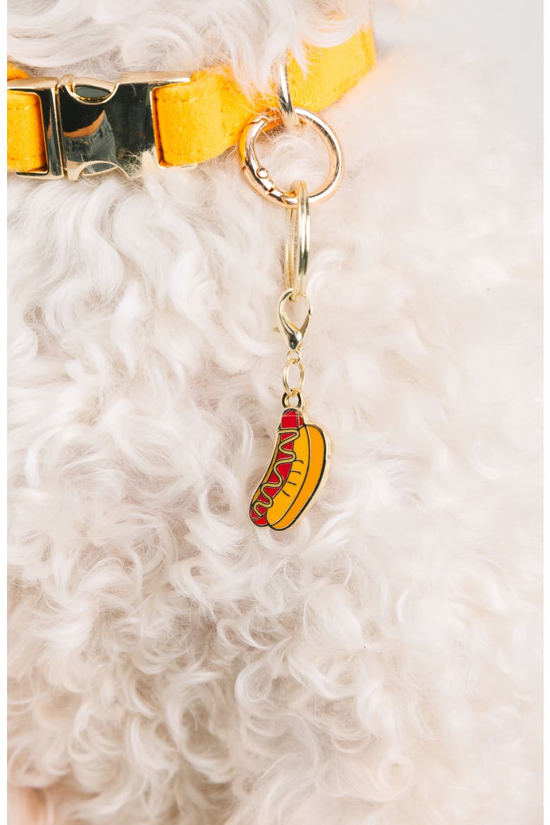Hotdog Pet Collar Charm, Alternate, color, Hotdog
