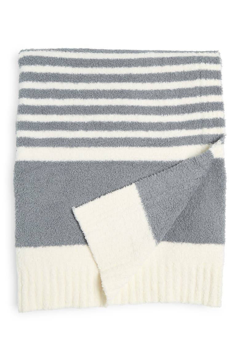 CozyChic™ Stripe Throw Blanket, Main, color, MOONBEAM-PEARL