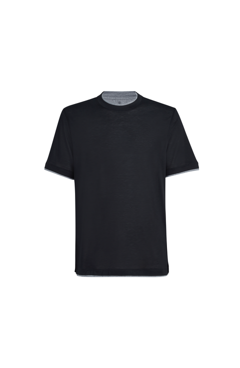 T-shirt with faux-layering