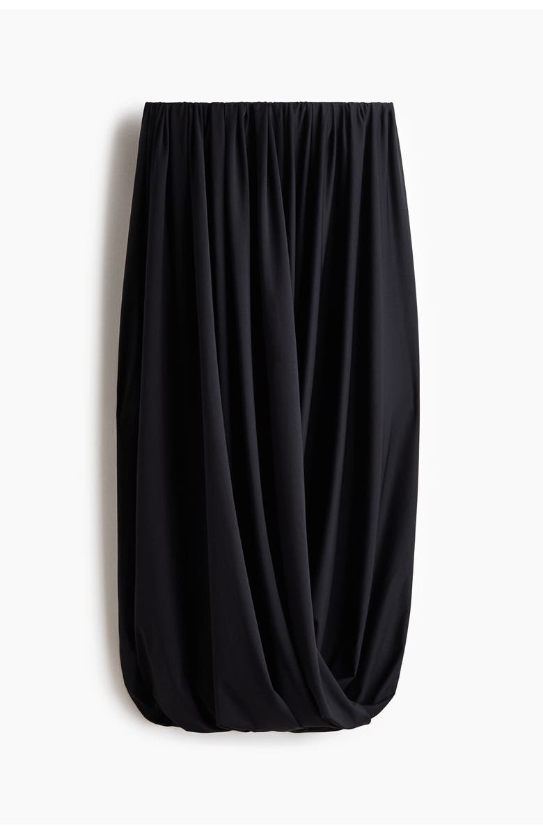 H&M Bubble-hem Maxi Skirt, Main, color, Black