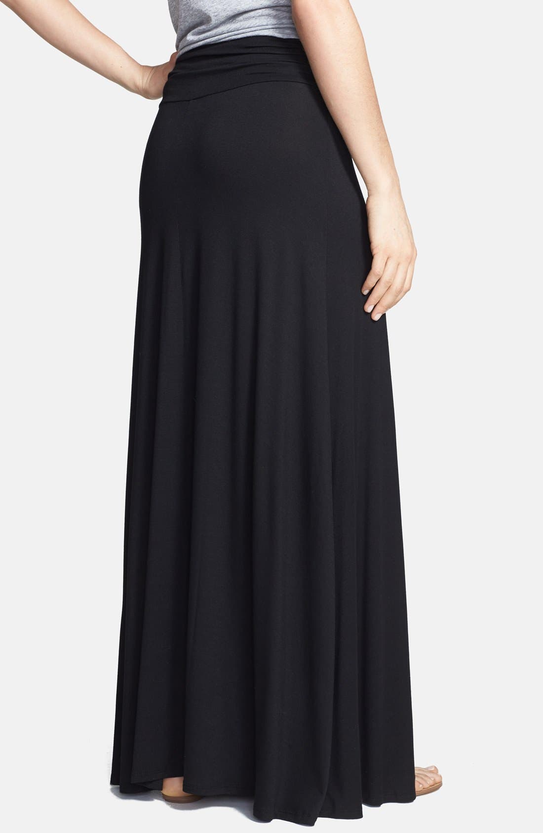 Ruched Waist Side Slit Maxi Skirt - image 2