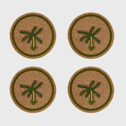 Joanna Buchanan Palm Tree Coasters 4-piece Set In Multi