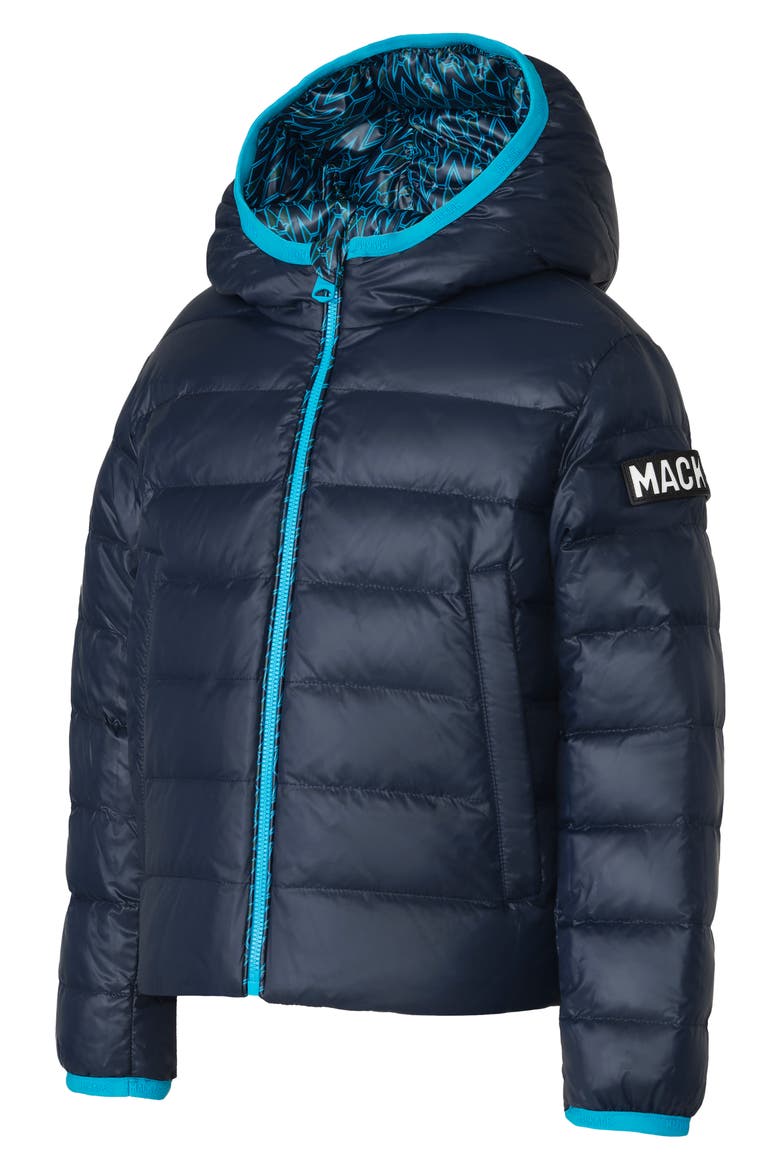 Kids' Amiri Monogram Print Puffer Jacket, Alternate, color, AQUA-MARINE BLUE