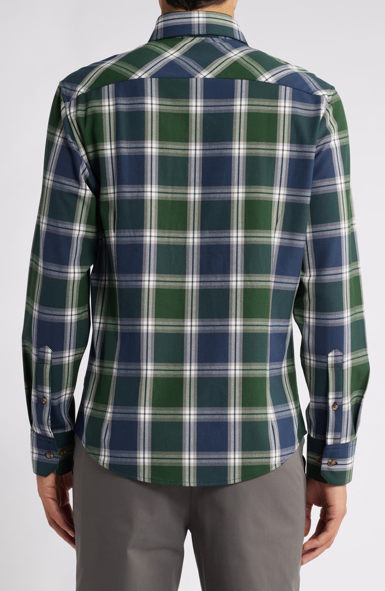 Mizzen+Main City Trim Fit Plaid Flannel Button-Down Shirt, Alternate, color, Navy Demetrius Plaid