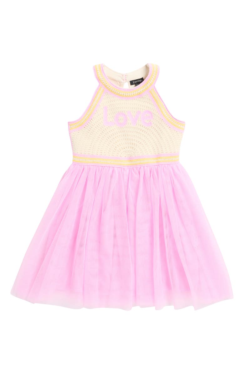 Zunie Kids' Love Open Knit Tutu, Main, color,