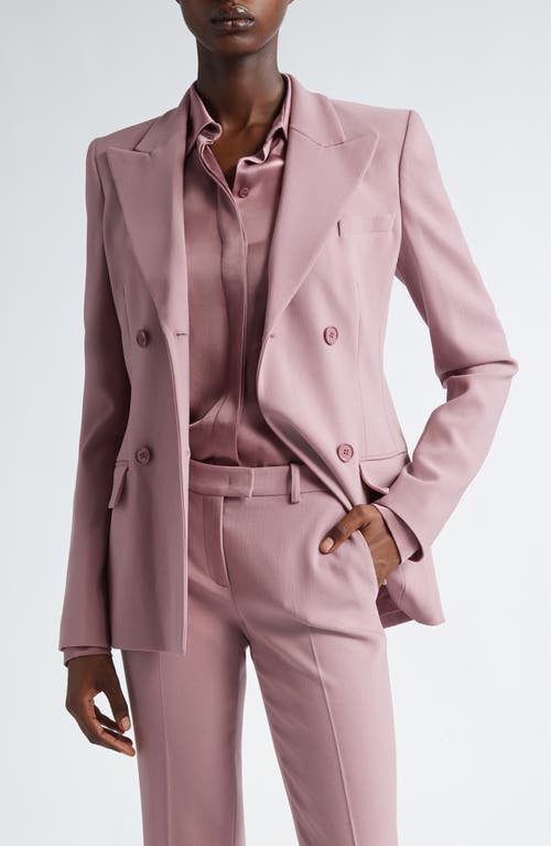 Michael Kors Collection Double Breasted Virgin Wool Blend Blazer in Mauve 