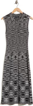 T Tahari Sleeveless Ribbed Midi Dress