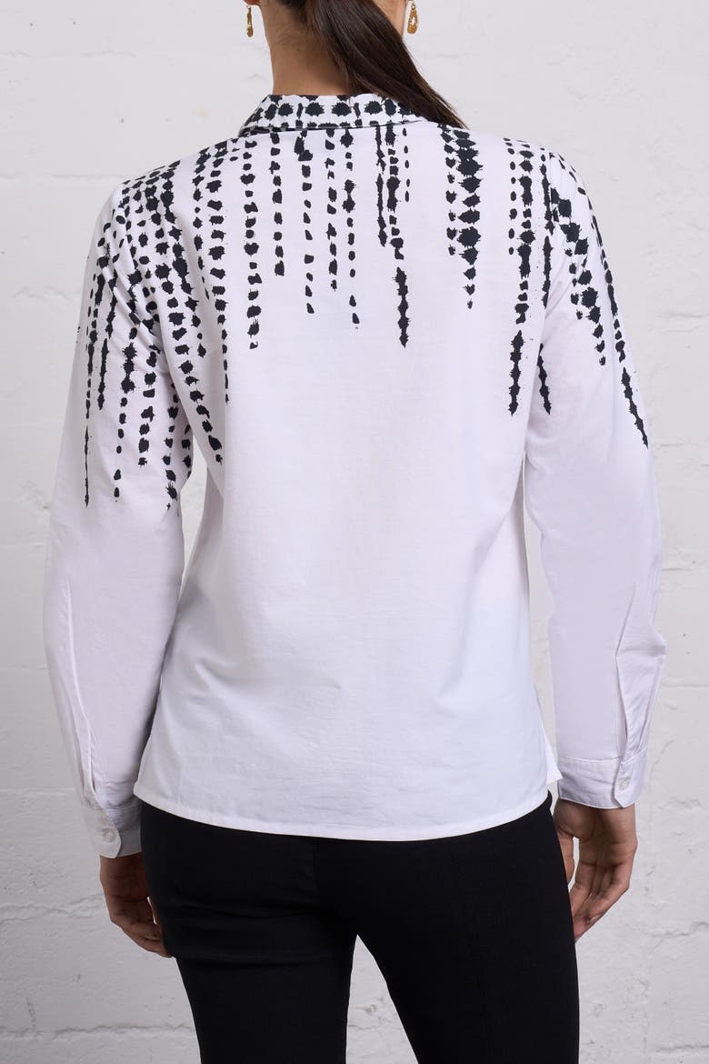 Cascading Dot Print Cotton Shirt, Alternate, color, White
